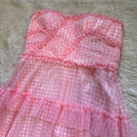 Needle & Thread Womens Caroline Gingham Tulle Corset Gown - Size 10 - Picture 6 of 10